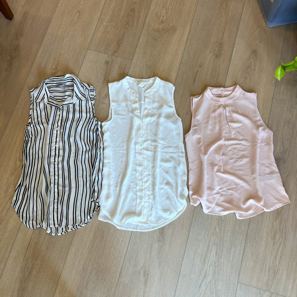 Bundle of 3: Sleeveless Formal Flowy Sheer Tops